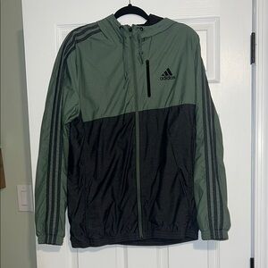 Adidas Men's Green and Black Jacket